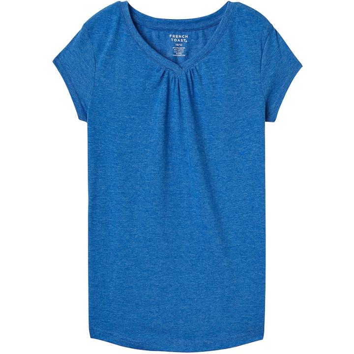 Girls 7-16 & Plus Size French Toast V-neck Tee, Size: 7-8, Dark Blue