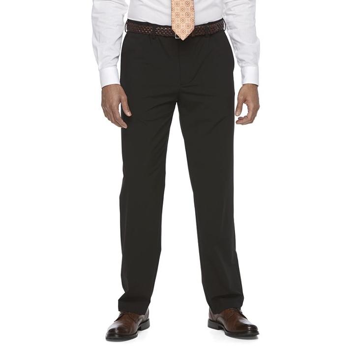Big & Tall Croft & Barrow&reg; True Comfort 4-way Stretch Classic-fit Flat-front Dress Pants, Men's, Size: 38x38, Black