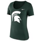 Women's Nike Michigan State Spartans Logo Scoopneck Tee, Size: Large, Green
