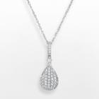 14k White Gold .25 T.w. Diamond Teardrop Pendant, Women's, Size: 18