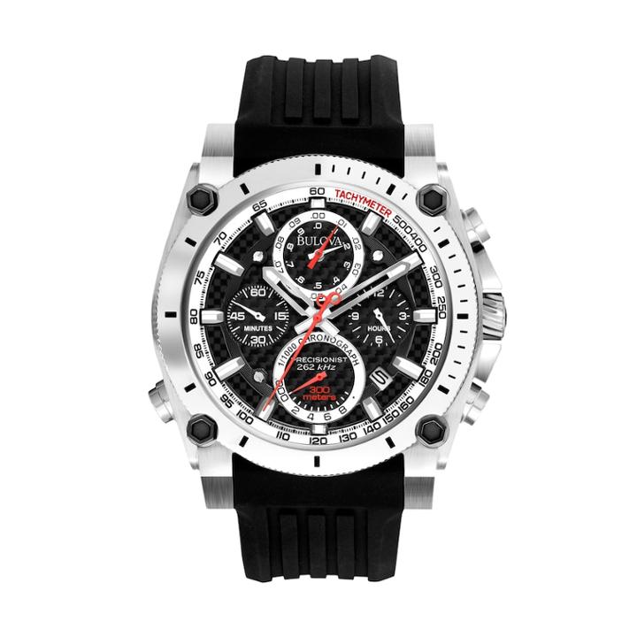 Bulova Men's Precisionist Stainless Steel Chronograph Watch - 98b172, Size: Large, Black