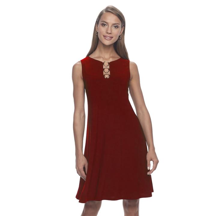 Women's Msk Three Ring Shift Dress, Size: Large, Fireside