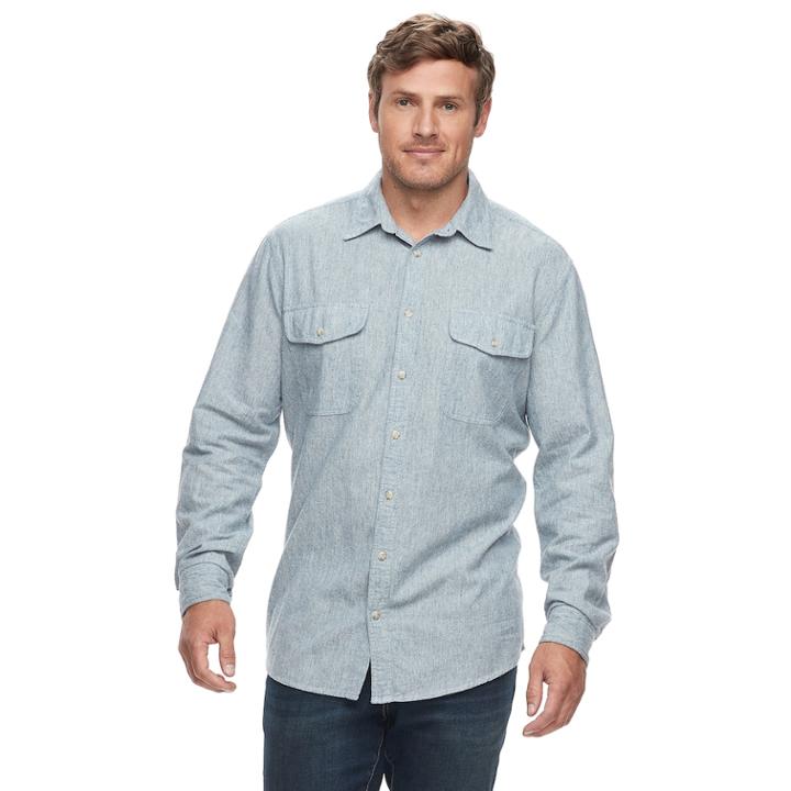 Big & Tall Sonoma Goods For Life™ Modern-fit Supersoft Flannel Button-down Shirt, Men's, Size: 3xl Tall, Light Blue