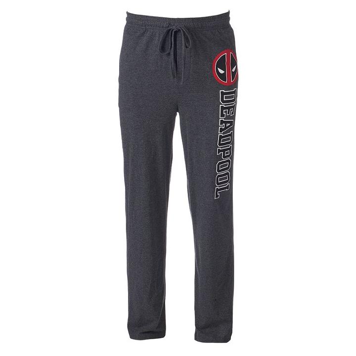 Men's Marvel Deadpool Lounge Pants, Size: Large, Grey (charcoal)