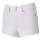 Juniors' Mudd&reg; High Waist White Jean Shortie Shorts, Girl's, Size: 0