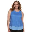 Plus Size Apt. 9&reg; Lace Tank, Women's, Size: 4xl, Med Blue