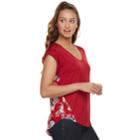 Juniors' Pink Republic Cross-shoulder Popover Top, Teens, Size: Small, Red