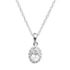 Tiara Sterling Silver Lab-created White Sapphire Oval Pendant, Women's, Size: 18