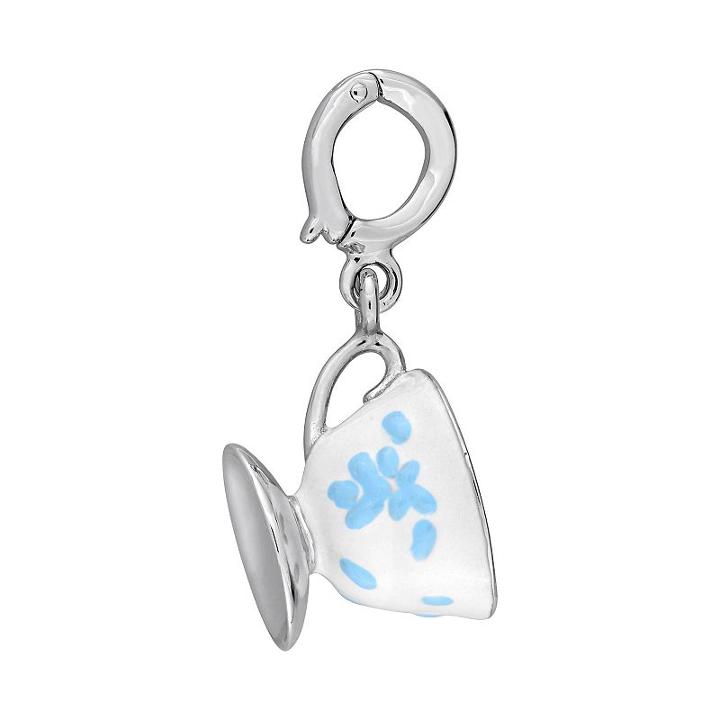 Laura Ashley Jubilee Collection Sterling Silver Teacup Charm, Women's, Grey