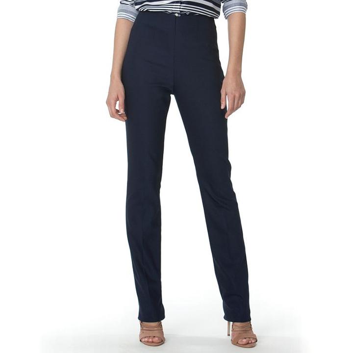 Women's Chaps Solid Skinny Pants, Size: 14, Blue (navy)