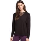 Women's Danskin Mesh Inset Raglan Active Tee, Size: Xl, Black