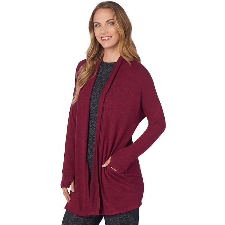 Plus Size Cuddl Duds Soft Knit Wrap Cardigan, Women's, Size: 2xl, Red
