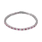 Lab-created Ruby & Lab-created White Sapphire Sterling Silver Tennis Bracelet, Women's, Size: 7.5, Red