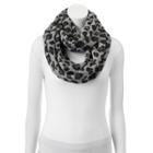 Apt. 9&reg; Leopard Print Knit Infinity Scarf, Women's, Black