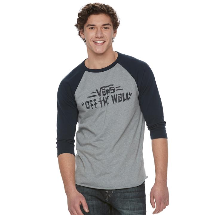 Men's Vans Strait Up Raglan Tee, Size: Xxl, Dark Grey