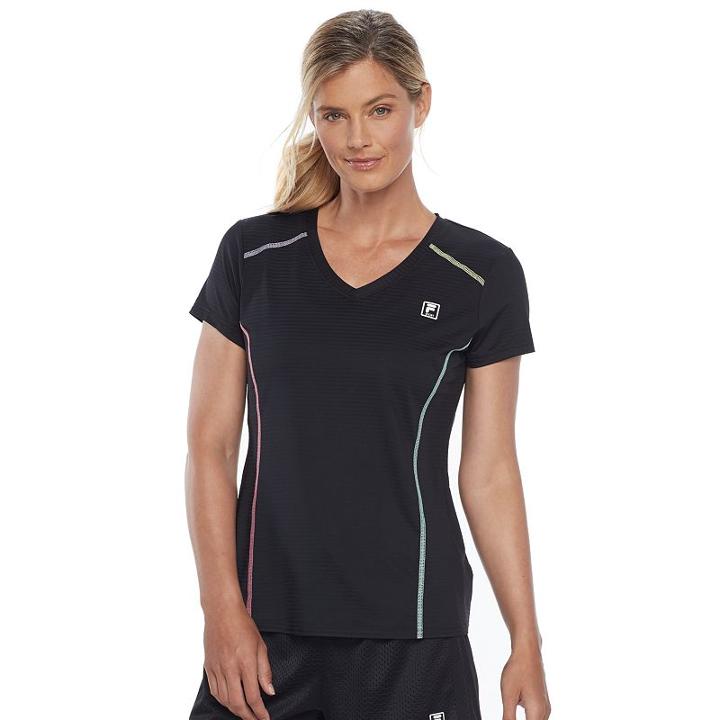 Women's Fila Sport&reg; V-neck Short Sleeve Tee, Size: Xs, Oxford