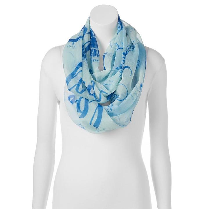 Love This Life Faith Hope Love & Peace Sign Infinity Scarf, Women's, Ovrfl Oth