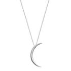 Sterling Silver Crescent Moon Pendant Necklace, Women's, Size: 16, Grey