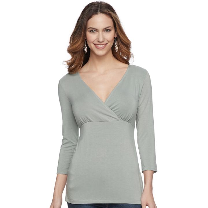 Maternity A:glow Surplice Nursing Tee, Women's, Size: Xl-mat, Med Grey
