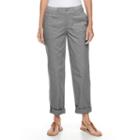 Women's Croft & Barrow&reg; Cuffed Twill Pants, Size: 16, Grey