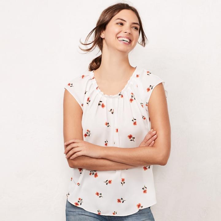 Women's Lc Lauren Conrad Pleated Top, Size: Xxl, White