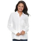 Juniors' So&reg; High-low Shirt, Girl's, Size: Large, White