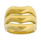Gold Tone Stainless Steel Openwork Ring, Women's, Size: 5, Yellow