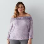 Plus Size Sonoma Goods For Life&trade; Crochet Off-the-shoulder Top, Women's, Size: 3xl, Med Purple