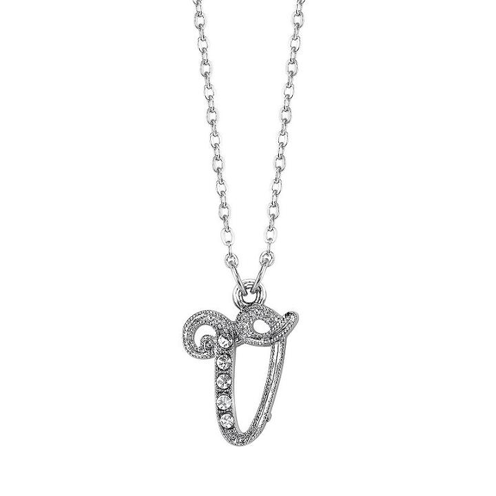 1928 Script Initial Necklace, Women's, Size: 16, Grey