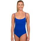 Women's Danskin Lace Back Cami Dance Leotard, Size: Medium, Med Blue