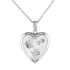 Sterling Silver Handprint Heart Locket Necklace, Women's, Size: 18, White
