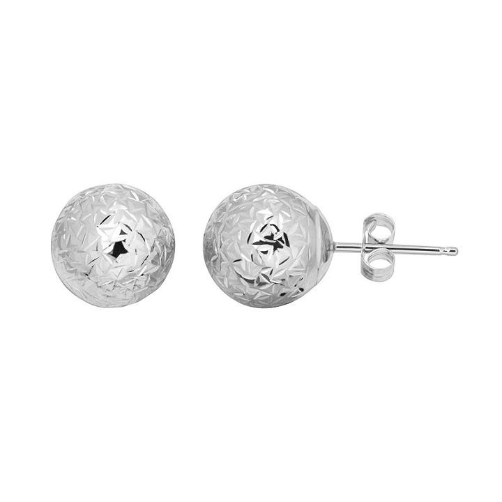 Everlasting Gold 14k Gold Textured Ball Stud Earrings, Women's, Silver