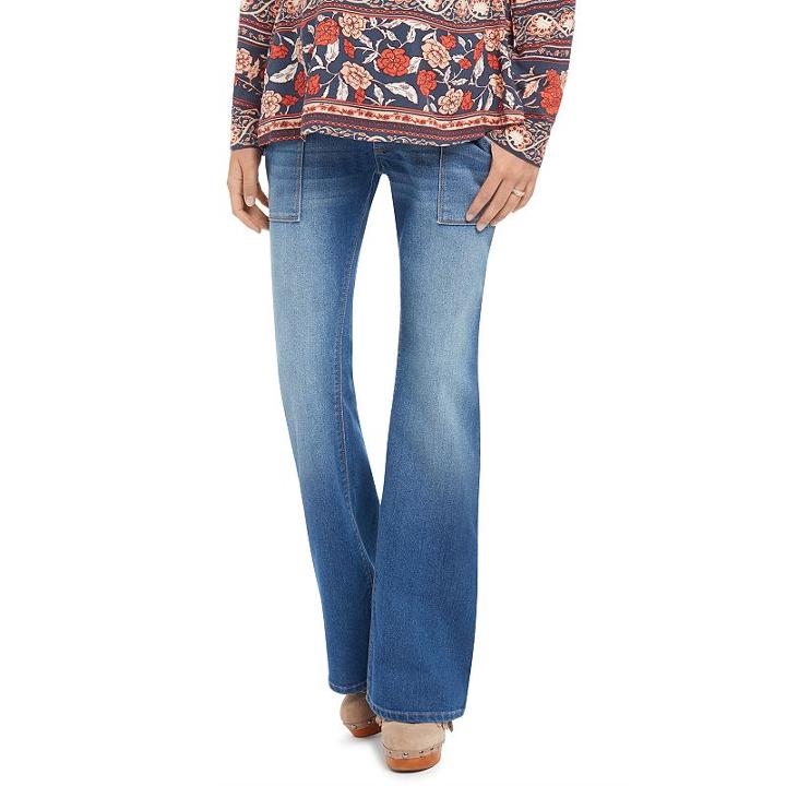 Maternity Oh Baby By Motherhood&trade; Secret Fit Belly&trade; Faded Flare Jeans, Women's, Size: Small, Med Blue