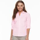 Women's Apt. 9&reg; Structured Essential Button-down Shirt, Size: Xs, Light Pink