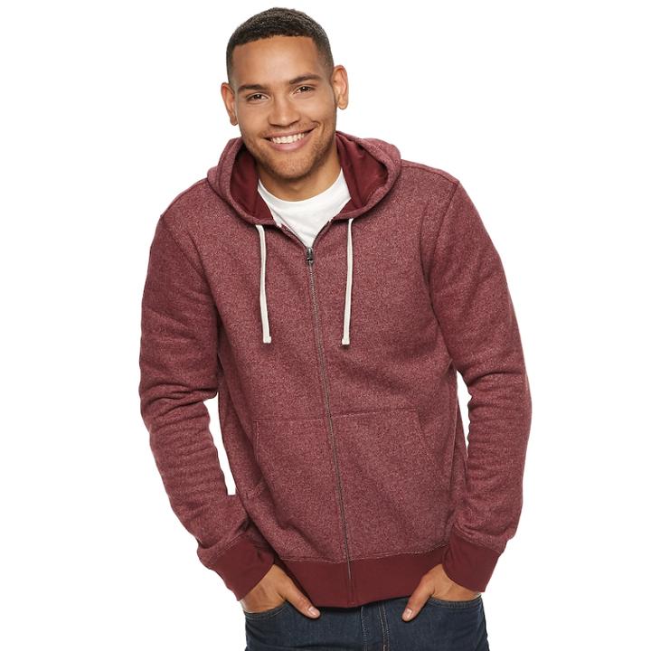Men's Sonoma Goods For Life&trade; Supersoft Modern-fit Fleece-lined Jacket, Size: Large, Dark Red