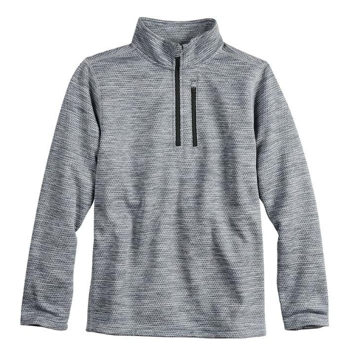 Boys 8-20 Tek Gear&reg; Thermal Fleece Quarter-zip Top, Size: S(8), Dark Grey