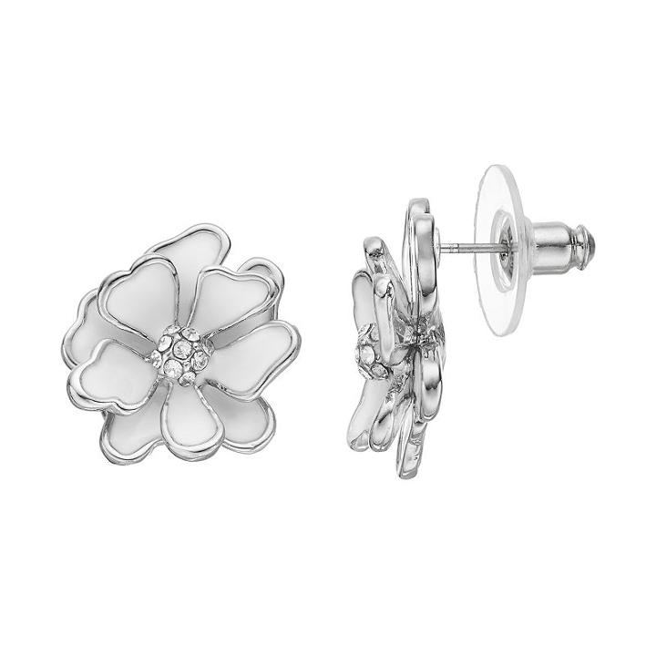 Red Flower Stud Earringsflower Stud Earrings, Women's, White