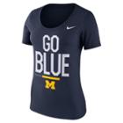 Women's Nike Michigan Wolverines Local Spirit Tee, Size: Small, Blue (navy)