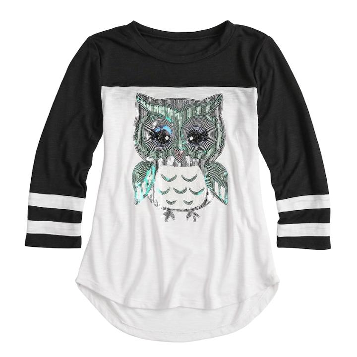 Plus Size Girls 7-16 Miss Chievous V-neck Varsity Tee, Size: Xxl Plus, White