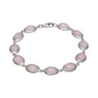 Sterling Silver Rose Quartz Link Bracelet, Women's, Size: 7, Pink