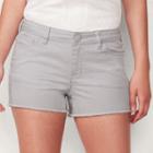 Women's Lc Lauren Conrad Frayed Jean Shorts, Size: 12, Med Grey