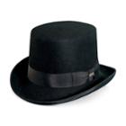 Men's Scala Wool Felt Top Hat, Size: Medium, Black