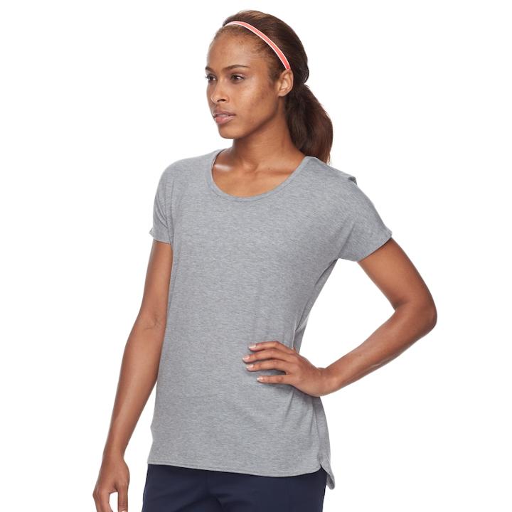 Women's Tek Gear&reg; Back-bar Tee, Size: Small, Med Grey