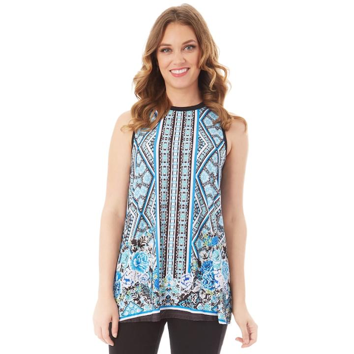 Women's Apt. 9&reg; Printed Swing Tank, Size: Medium, Blue Scarf Print
