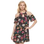 Juniors' Lily Rose Cold-shoulder Shift Dress, Teens, Size: Small, Oxford