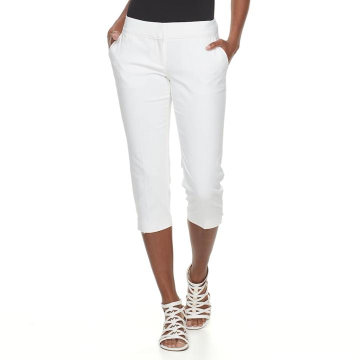 Petite Apt. 9&reg; Torie Curvy Capris, Women's, Size: 10 Petite, White