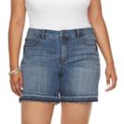 Plus Size Jennifer Lopez Release-hem Boyfriend Jean Shorts, Women's, Size: 24 W, Med Blue