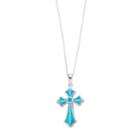 Sterling Silver Lab-created Blue Opal Cross Pendant, Women's, Size: 18