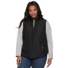 Plus Size Croft & Barrow&reg; Classic Quilted Vest, Women's, Size: 1xl, Black