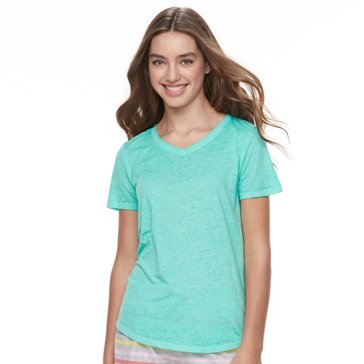 Juniors' So&reg; Burnout Tee, Teens, Size: Medium, Light Blue
